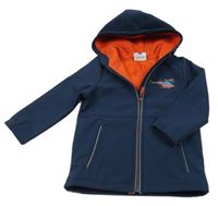 Tmavomodrá softshellová bunda s vrtulníkem a kapucí Topolino