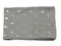 Šedý fleecový nákrčník se srdíčky