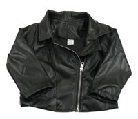 Černý křivák koženkového vzhledu Shein