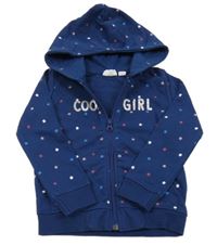 Tmavomodrá prepínaci mikina s hviezdičkami a kapucňou Impidimpi