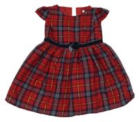 Červeno-tmavomodré kockované šaty Primark