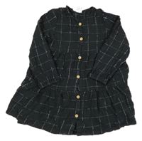 Antracitovo-stříbrné kostkované šaty H&M