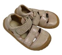 Světlerůžové třpytivé kožené barefoot sandály Froddo vel.25