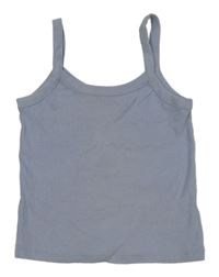 Modrošedý rebrovaný crop top