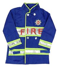 Kostým - Modrý plášť s potiskem - hasič