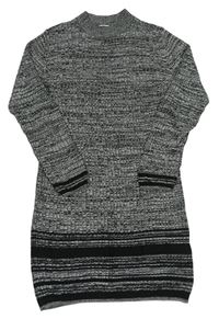 Sivé melírované pletené šaty H&M