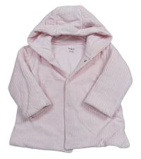 Ružová zamatová rebrovaná zateplená bunda s kapucňou M&S