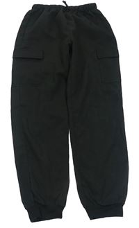 Čierne cargo cuff nohavice Shein