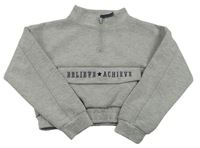 Sivá crop mikina s nápisom zn. Primark