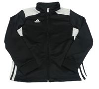 Čierno-biela športová prepínaci mikina s pruhmi zn. Adidas