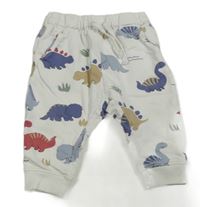 Bílé tepláky s dinosaury H&M