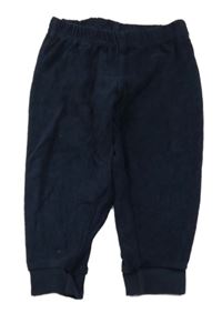 Tmavomodré froté nohavice Lupilu