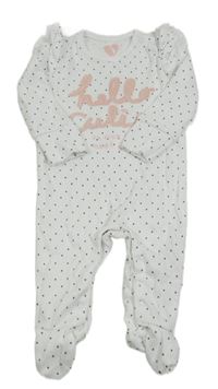 Nové - Bílý puntíkovaný overal s nápisem Very 