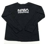 Čierne tričko s potiskem NASA M&S