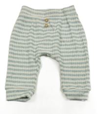 Světlemodro-bílé pruhované žebrované pletené tepláky George 