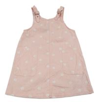 Světlerůžové riflové šaty s kytičkami Max studio