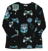 Čierna fleecová mikina s ovladači M&S