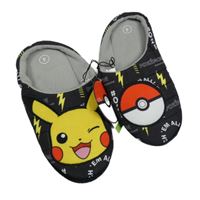 Nové - Černé šusťákové zateplené bačkory Pikachu Matalan vel. 37 