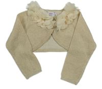 Zlaté trblietavé svetrové bolerko so sieťovinou Miniclub