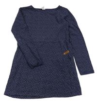 Tmavomodré vzorované bavlnené šaty Yigga