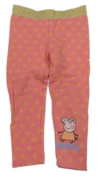 Ružové kvietkovane silnější legíny s Peppou