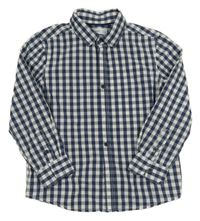 Tmavomodro-bílá kostkovaná košile Mango