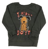 Tmavosivá mikina s psíkom a nápisom George