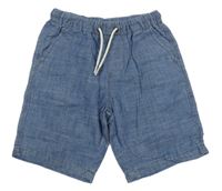 Tmavomodré plátěné kraťasy Next 