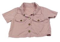 Světlerůžová crop halenka Shein