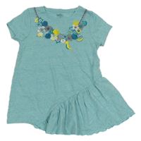 Světlemorá tunika s kytičkami a volánem Topolino 