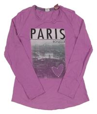 Ružové tričko s městem S. Oliver