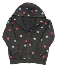 Tmavosivá prepínaci mikina s bodkami a kapucňou George