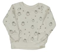 Bílá mikina s tučňáky Primark