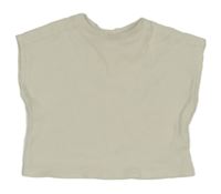 Smotanové strukturované crop voľné é tričko Zara