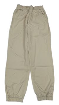 Béžové plátenné cuff nohavice H&M