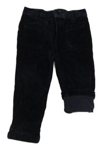 Tmavomodré zamatové nohavice