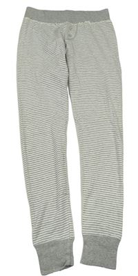 Sivo-biele pruhované melírované spodné nohavice s čipkou YIGGA