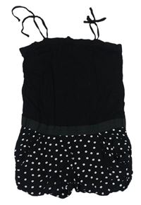 Čierny letný overal s bielymi bodky H&M