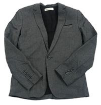 Sivé melírované ľanové slávnostné sako H&M