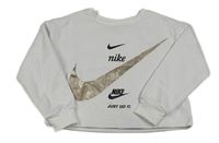 Biela oversize crop mikina s logy zn. Nike