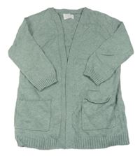 Olivovošedý melírovaný svetrový cardigan ZARA