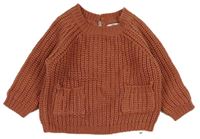 Starorůžovohnědý rebrovaný vlnený sveter LA REDOUTE