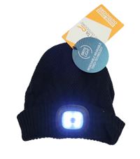 Nové - tmavomodrá vzorovaná rebrovaná pletená funkčná čapica so svítilnou zn. Regatta