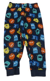 Tmavomodré fleecové pyžamové kalhoty s příšerkami C&A