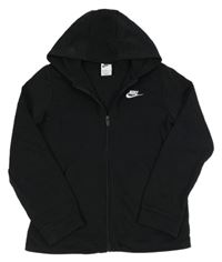 Černá propínací mikina s logem a kapucí Nike
