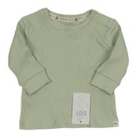 Nové - světleolivové rebrované tričko George