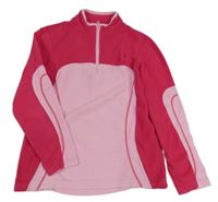 Malinovo-světlerůžová fleecová mikina 