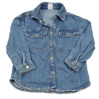 Modrá riflová košilová bunda ZARA