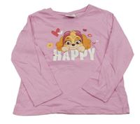 Růžové triko s PAW PATROL - Skye nickelodeon