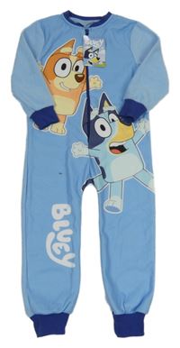 Nové - modro-tmavomodrý fleecový overal s pejsky - Bluey a Bingo